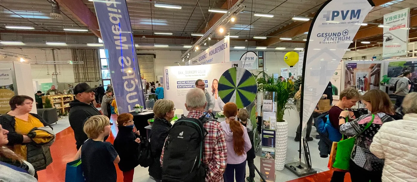 Messestand des GesundZentrums auf der Gesund & Fit in Bad Salzuflen