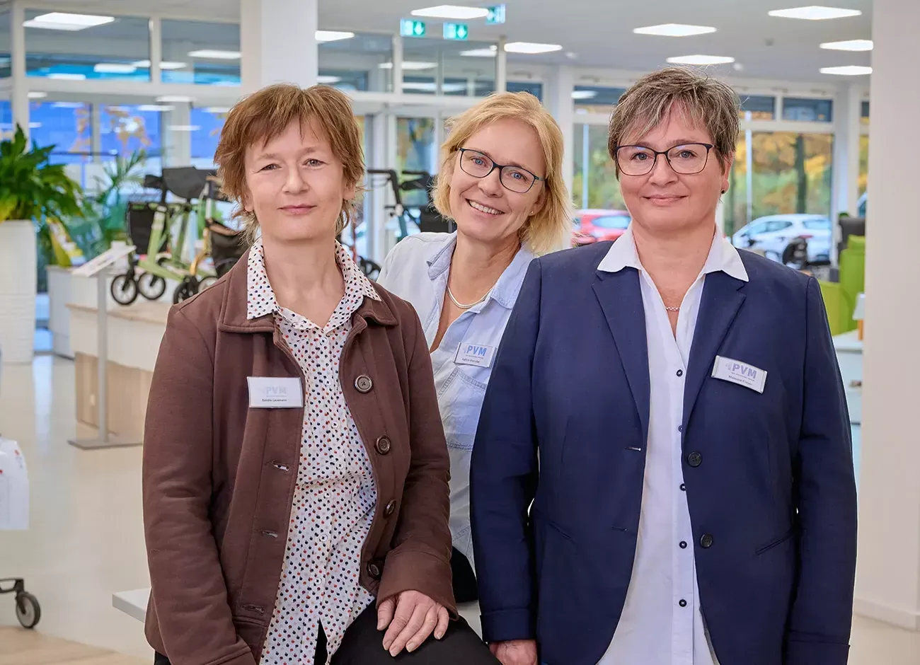 Drei Beraterinnen aus dem Homecare-Team von PVM im GesundZentrum